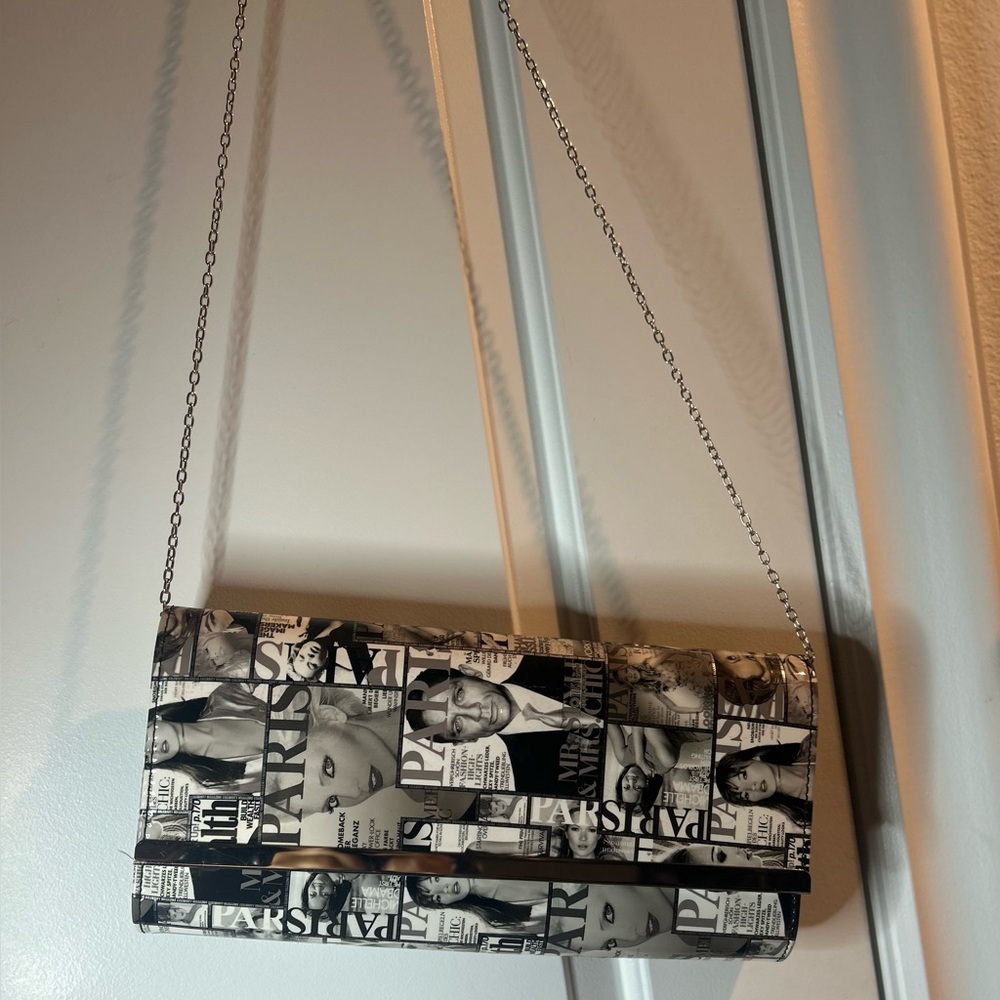 Stylish Black and White Clutch Bag